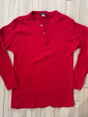 Vintage Duofold Red Henley Shirt